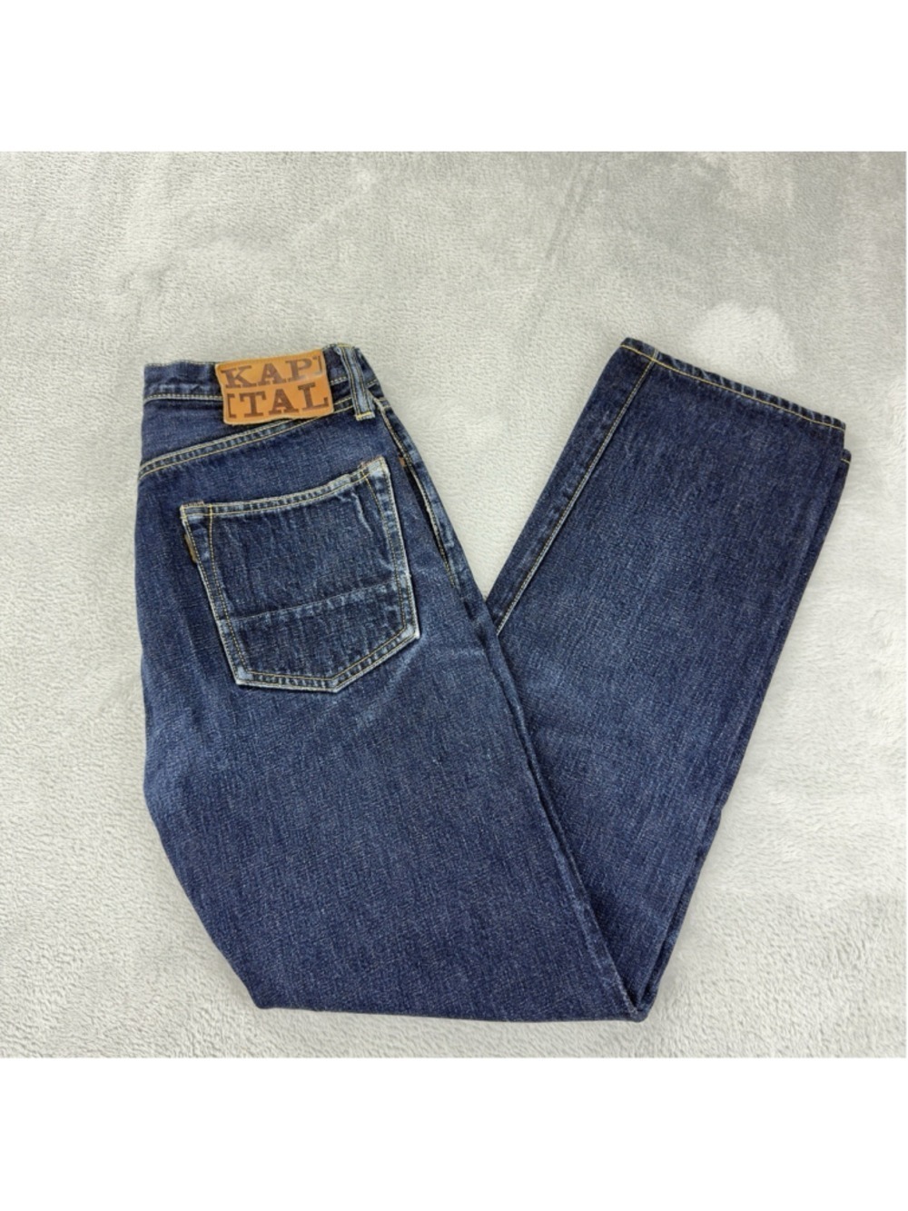 Kapital Men's Size 29 W X 28 L Orange Selvedge Button Fly 100% Cotton Jeans - Picture 6 of 12